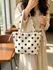 2026 Bolso Cubo de Lona con Lunares Estilo Coreano Nuevo, Bolso de Mano Versátil, Bolso Cruzado de Hombro Único, Bolso Ligero para el Trabajo