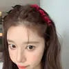 Presilha para Acabamento de Cabelo Quebrado Vermelha Trançada Presilha de Cabelo Feminina Cabeça de Princesa Flocada Fofa Franja Presilha Lateral Bico de Pato Enfeite de Cabeça
