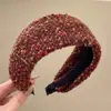 Faixa de Cabeça de Tweed Estilo Francês com Aba Larga para Mulheres, Acessório de Cabelo Versátil de Alta Qualidade para Sair, Faixa de Cabelo, Novo Modelo 2026