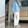 Calça Jeans Wide Leg de Cintura Alta Off-White Novo Estilo Coreano Ins Solta Versátil Perna Reta Caimento Comprimento Total Tendência Estudantil