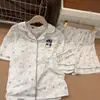 Pijama de dibujos animados estilo japonés de pingüino dulce para mujer, conjunto de cárdigan de manga corta y shorts de verano con solapa, ropa de casa para dormitorio estudiantil
