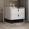 Gabinete de Almacenamiento Completo Simple de Madera Maciza Moderna Estante de Almacenamiento de Cuero Juego Completo Mesa de Noche de Pizarra de Lujo Ligero Apartamento Pequeño de Dormitorio