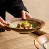 Cuenco con Patrón de Hielo Rachado Cocido en Horno del Fabricante, Patas Puntiagudas, Cuenco Grande para Sopa y Fideos del Hogar, Vajilla de Cerámica Estilo Rústico, Cuenco Único