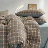 Nuevo Juego de Cama de Cuatro Piezas 2025 de Lino Puro de Alto Peso y Algodón Lavado Estilo Retro Textura de Lino Ropa de Cama