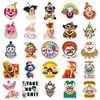 50 pegatinas de avatar de payaso, personajes de dibujos animados del circo, graffiti moderno, impermeables, para maletas, cuadernos y papelería