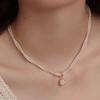 Colar de pérolas de vidro tamanho duplo empilhado, feminino, outono e inverno, leve, luxo, nicho, elegante, pingente de açúcar, bolha, corrente de clavícula