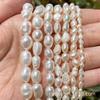 Perlas de agua dulce naturales de fundición Ming Trade, cuentas dispersas, perla barroca de dos caras, luz, agujero horizontal, agujero vertical, joyería de cuentas