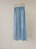 Calça Jeans Wide Leg de Lyocell para Mulheres, Solta e Fluida, Comprimento no Chão, Cintura Alta, Fina, Respirável, Calça Casual de Caimento Relaxado