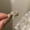 Anillo de Circonita Perla para Mujer Diseño Nicho Lujo Accesible Alta Gama Versátil Anillo para Dedo Índice Abertura Anillo Ajustable Producto Nuevo