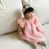 Vestido de lua cheia para bebê menina estilo coreano fofo de fada vestido de princesa para bebê de verão saia de fio macio e amigável à pele