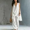 2026 Primavera/Verão Novo Conjunto de Praia Moda Feminino Sem Mangas Cor Sólida Europeu e Americano Transfronteiriço Amazon Wish Comércio Exterior