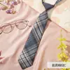 Jk Corbata Pequeña Mujer Estilo Universitario Cuadros Perezoso Japonés Uniforme Camisa Lazo Ins Trendy Corto