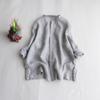 Elegante Camisa Ligera de Lino Gris Resistente para Mujer Verano 2025 Nueva Alta Gama Lujo Ligero Estilosa que Reduce la Edad