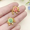 12 Mancuernas de Fortuna Doradas Lisas, Candado de Longevidad, Sonajero de Salud Colgante para Collar Pulsera Accesorios de Joyería DIY