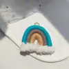 Pendientes de Borla de Algodón Estilo Nórdico Joyería Colgante Accesorios Llavero Arcoíris Trenzado Pequeño Hecho a Mano DIY