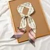 Pañuelo de seda Banda francesa para el cabello Otoño delgado Perezoso Retro Pañuelo de seda Pequeña cinta larga para mujer Pañuelo decorativo Cinta de pañuelo