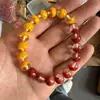 Pulsera Fantasma Yin-Yang de Arena de Cristal Cinabrio, Cuentas Redondas de Rejalgar y Cinabrio de Alto Contenido, Joyería de Pareja del Año Zodiacal