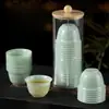 2026 Copo de Chá Descartável Portátil Pequeno Copo de Chá Espessado Conjunto de Chá de Viagem Copo Verde Esmeralda Copo de Jade Copo de Água Prático
