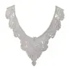 Cuello falso de encaje floral blanco en forma de corazón puntiagudo soluble en agua para escote en U, accesorio decorativo de encaje para escote de cheongsams y vestidos Hanfu para mujer