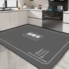 Tapete de Piso de Cocina de Barro Diatómico a Prueba de Aceite Corte Libre Antideslizante Lavable No Requiere Lavado Resistente a la Suciedad Alfombra Absorbente de Agua Entrada