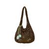 Bolsa de Mão Fashion Vazada, Cor Sólida Nova, Design de Nicho, Estilo Floresta, Bolsa Feminina Versátil, Bolsa Nova da Moda