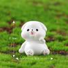 Adornos de micropaisaje, lindo animal de dibujos animados, pequeño perro blanco, cachorro travieso de dibujos animados, planta, accesorios de resina