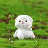 Decoración de micro paisajismo animal de dibujos animados lindo perro blanco cachorro de dibujos animados travieso accesorios de planta de resina