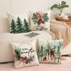 Nueva funda de almohada navideña transfronteriza con estampado de candelabro de piña, funda de cojín para dormitorio, funda de cojín para sofá de sala de estar