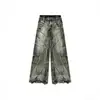 Jeans Lavados Vintage Estilo Retro Americano para Hombre Tendencia de Otoño Estilo Callejero Jeans Holgados de Pierna Recta