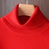Suéter de Lana de Cuello Alto para Mujer 100% Lana Pura Suéter Tejido Otoño e Invierno Nuevo Suéter Elegante Holgado Base Suéter de Cachemira