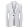 Traje talla europea 2026 nuevo modelo de comercio exterior, blazer de un solo botón de solapa plana, corte slim, traje para hombre sin arrugas