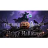 Nuevo producto transfronterizo: Cráneo de Halloween, bruja, calabaza, decoración de fondo de payaso, tela colgante decorativa de atmósfera de terror para exteriores