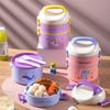 Lonchera redonda multicapa de grado alimenticio con asa para el almuerzo, para oficinistas, estudiantes, fiestas, gran capacidad, se puede meter en el microondas