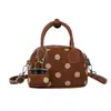 Bolso Bandolera Nuevo de Comercio Exterior de Lunares Estilo Ins Versión Coreana Bolso de Mano Sencillo Diseño de Nicho Bolso de Hombro con Textura PU