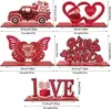 Artículos de Decoración para el Día de San Valentín Más Vendidos en Amazon, Adornos de Madera Hueca Rojos en Forma de Corazón para Crear Ambiente