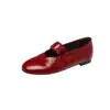 Sapatos Mary Jane Artísticos Versáteis de Couro de Vaca com Aumento Invisível de Altura 2026 Outono Bico Redondo Couro Genuíno Salto Baixo Tira Sapatos Únicos Femininos