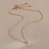 Cadena para Clavícula Elegante de Oro Real Electrochapado con Circonita Microincrustada para Mujer Estilo Senior Cadena de Cuello de Doble Capa de Dos Formas Estilo Ins