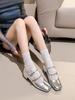 Calcetines a media pantorrilla con agujeros Mary Jane de primavera y verano, calcetines de pelo de lolita con encaje, calcetines de lolita blancos finos para pantorrilla