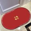 Tapete Absorvente Antiderrapante para Banheiro com Estilo Chinês, Tapete de Entrada de Secagem Rápida para Quarto, Terra de Diatomáceas Macia