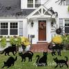 Gato preto 6 peças inserções de cartão de pátio ao ar livre inserções de cartão de pátio de Halloween inserções de cartão de pátio de Halloween à prova d'água e à prova de umidade