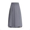 Falda Larga con Abertura para Mujer Tb Cuatro Estaciones Color Puro Casual Versátil Look Adelgazante Falda Plisada Tb Estilo Verano Estilo Preppy Falda Larga