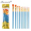 Set Transfronterizo de 12 Pinceles de Madera, Pinceles de Gouache de Cerdas de Nailon, Pinceles para Pintura al Óleo, Pinceles para Pintura Acrílica de Acuarela al por Mayor
