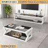 Armário de TV para sala de estar vidro temperado armário de sala de estar mesa de centro simples moderna combinação de armário de TV mesa de centro pintura a ferro