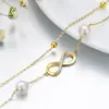 Ankleira Infinito com Pérolas Estilo Novo 2025, Fashion, Simples, Elegante, Nicho, Personalizado, Fresco, Estilo Casual, Joia de Pé com Camada Dupla para Mulheres