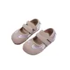 Zapatos de cuero para niñas estilo coreano, nuevos zapatos de princesa para niños con bloques de color de primavera y otoño, zapatos casuales para niñas pequeñas, zapatos para bebés de suela suave