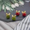 Pendientes de ágata roja del sur de conejo con perla pequeña para mujer, pendientes de alto sentido del Zodíaco 2022, nuevo estilo fresco y retro