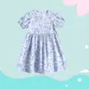 Vestido de Niña con Mangas Abullonadas, Vestido Floral Delgado de Verano para Niños Mayores, Vestido de Manga Corta para Niñas Pequeñas, Vestido de Princesa