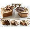 Caja de regalo de tarjeta de felicitación de madera nueva más vendida transfronteriza, suministros de boda, caja de tarjetas de presentación calada, caja de registro, caja de regalo de boda de madera