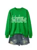 MAMÁ DE HOCKEY Tienda Independiente de Amazon Wish Sudadera de Manga Larga con Cuello Redondo para Mujer, Moda Versátil y Cómoda para Otoño e Invierno