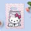 Bolsa de plástico para tienda de ropa, venta al por mayor, con estampado de dibujos animados de flores, cuatro dedos, portátil, para compras, regalo